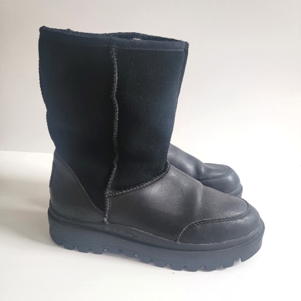 Vintage 90s/Y2K women's Skechers leather platform chunky outdoor boots, size 8.5 - Picture 2 of 7